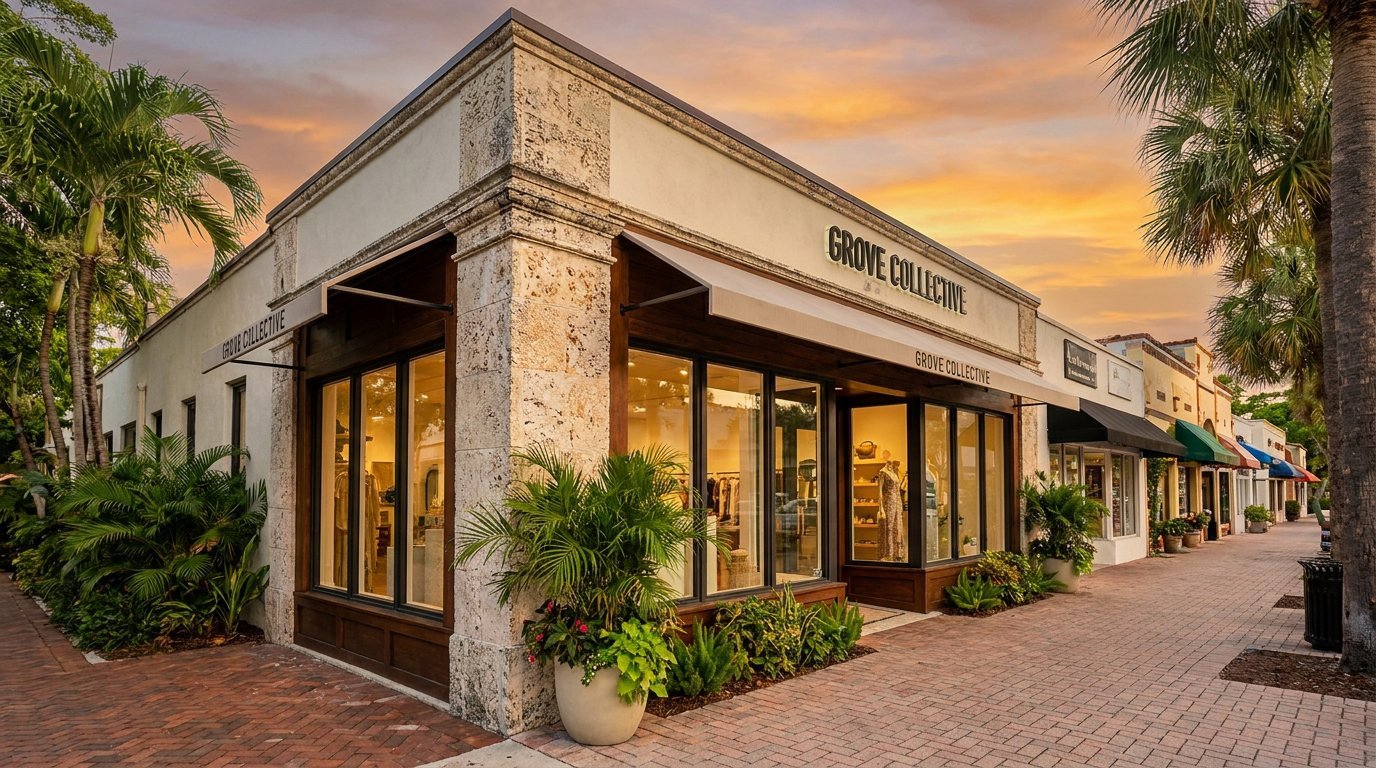 Coconut Grove storefront with impact glazing